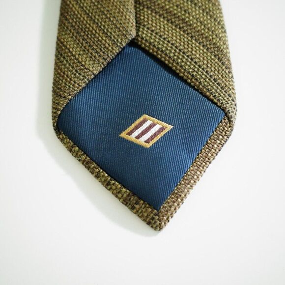 Joseph Abboud Knit Brown Striped Skinny Silk Tie - Picture 4 of 7
